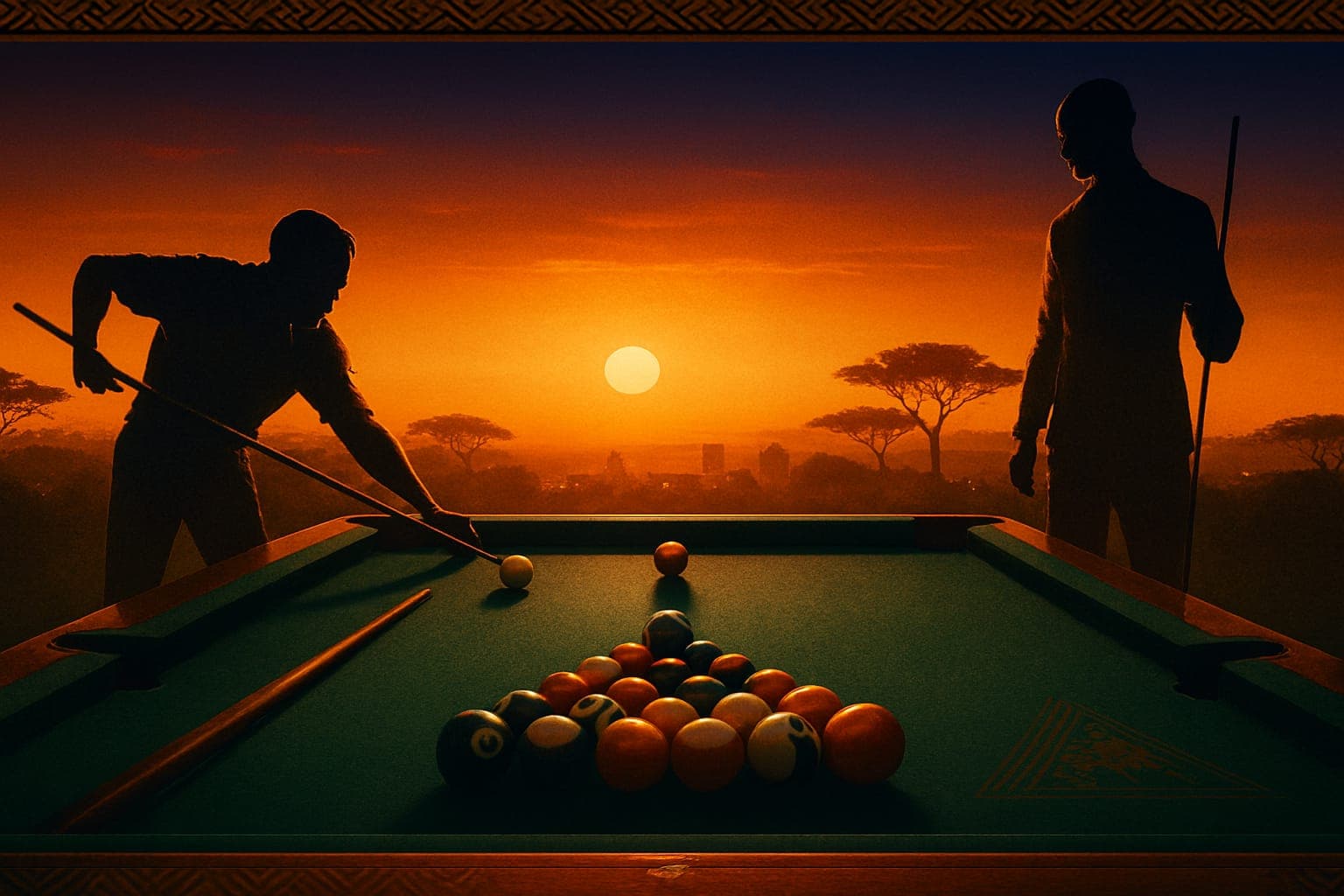 Pool player celebrating a shot